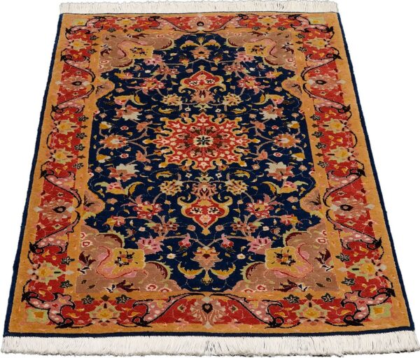 Tabriz Persian Rug 75 × 122 cm, Wool and Silk, hand-knotted — view 2