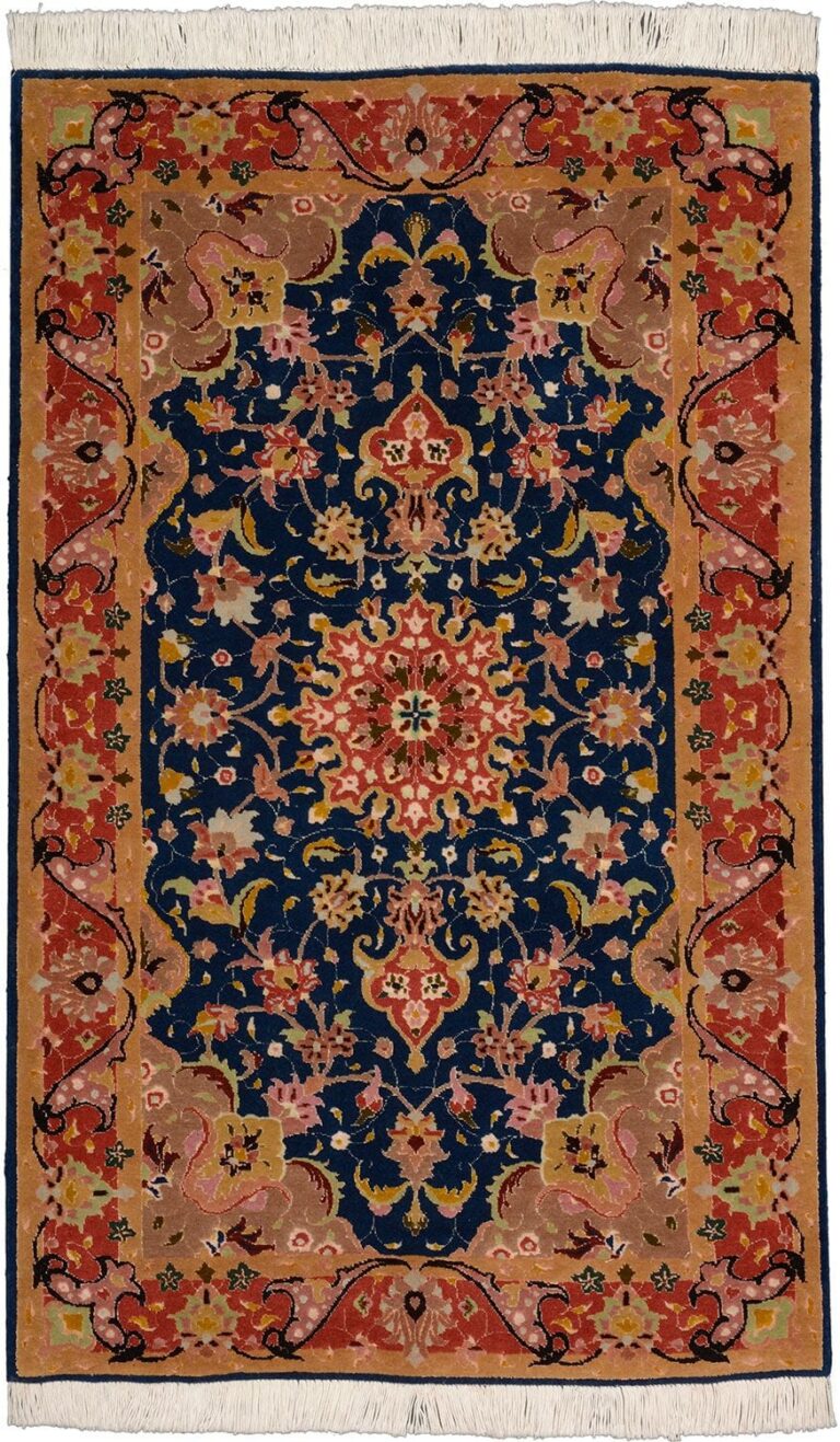 Tabriz Persian Rug 75 × 122 cm, Wool and Silk, hand-knotted